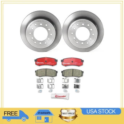 Rear Brake Rotors & Ceramic Brake Pads Set For 2003-2009 Lexus GX470 XH - Image 1 of 4