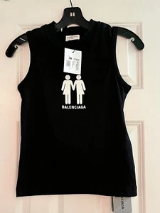 NWT $495 Balenciaga Pride 2022 Stretch Cotton Graphic Tank Top - Sz XS - Picture 1 of 7