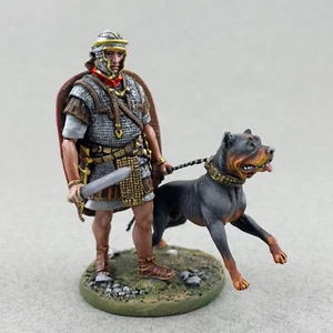 Historical figure 1/32, Roman Legionary with a fighting dog, Tin soldier warrior - Picture 1 of 9