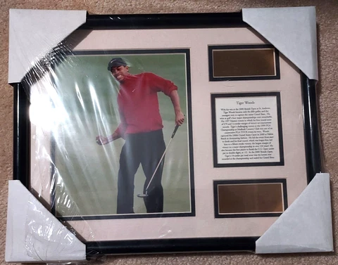 Tiger Woods Grand Slam Champion Framed Picture/ On Frame Size 12in x 15in /NEW Cover