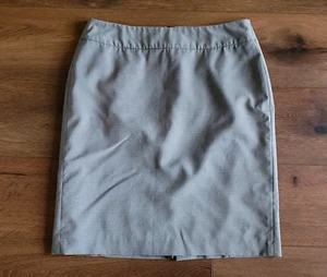Banana Republic Pencil Skirt Womens 8 Gray Houndstooth Lined Slit Career Black - Picture 1 of 14