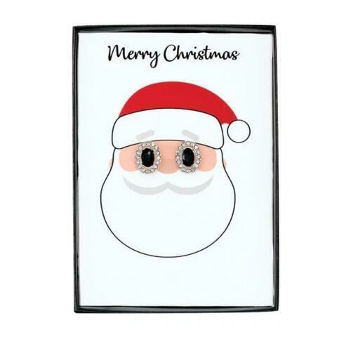 ¡Pendientes en tarjeta de Papá Noel con caja de regalo navideño! Gran relleno de medias Foto 1 de 1