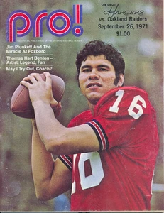 San Diego Chargers Oakland Raiders 9/26/71 NFL Game Program Jim Plunkett - Picture 1 of 1