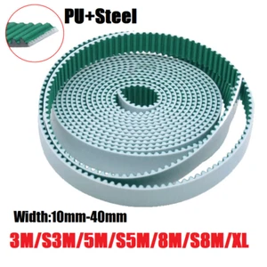 Correa dentada 10 mm-40 mm núcleo de acero PU por metros HTD3M/5M/8M S3M S5M S8M XL Open Belt - Imagen 1 de 8