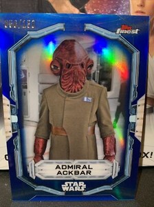 2022 Topps Finest Star Wars Admiral Ackbar Blue Refractor 056 /150