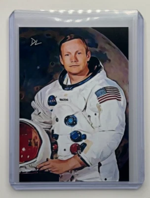 Neil Armstrong Limited Edition Artist Signed “1st Man On The Moon” Card 5/10 - Image 1 of 2