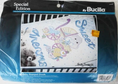 Bucilla Mother Goose Pre-Quilted Baby Quilt Stamped Cross Stitch 30"x42" Sealed - Image 1 of 3