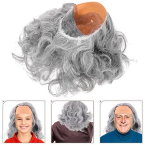 Professor Wig Elderly Wig Synthetic Curly Wig Funny Wig Old Man Bald Wig for - Picture 1 of 12