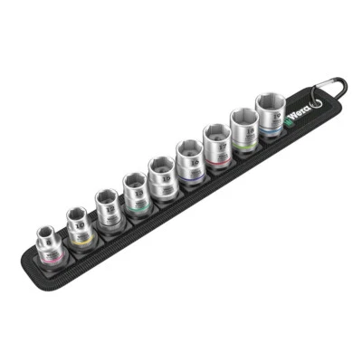 Wera Belt A 4 Zyklop Socket Set 1/4" Drive Metric Sockets - 9 Piece Set - Image 1 of 4
