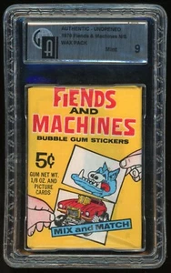 1970 Donruss Fiends and Machines Non-Sports Stickers Wax Pack GAI 9 - Picture 1 of 3