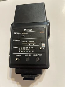 Vivitar 550FD Auto Thyristor Shoe Mount Flash Black Camera Flash Tested Works - Picture 1 of 6