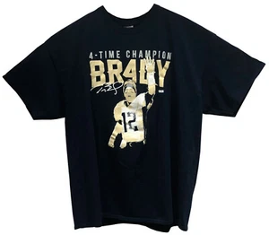 TOM BRADY 4 TIME CHAMPION PATRIOTS NFL Men’s Short Sleeve T Shirt sz 2XL NWOT - Picture 1 of 4