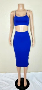 Royal Blue Two-piece Maxi Skirt Set - Picture 1 of 4