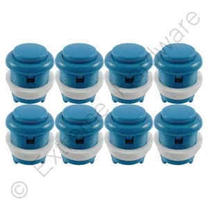 8 pulsanti e microinterruttori arcade convessi rotondi 28 mm stile foglia blu - MAME - Foto 1 di 3