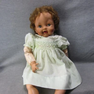 Vintage Effanbee Mama Open Mouth Smile Doll 25' Rooted Curly Hair Sleep Eyes - Picture 1 of 12