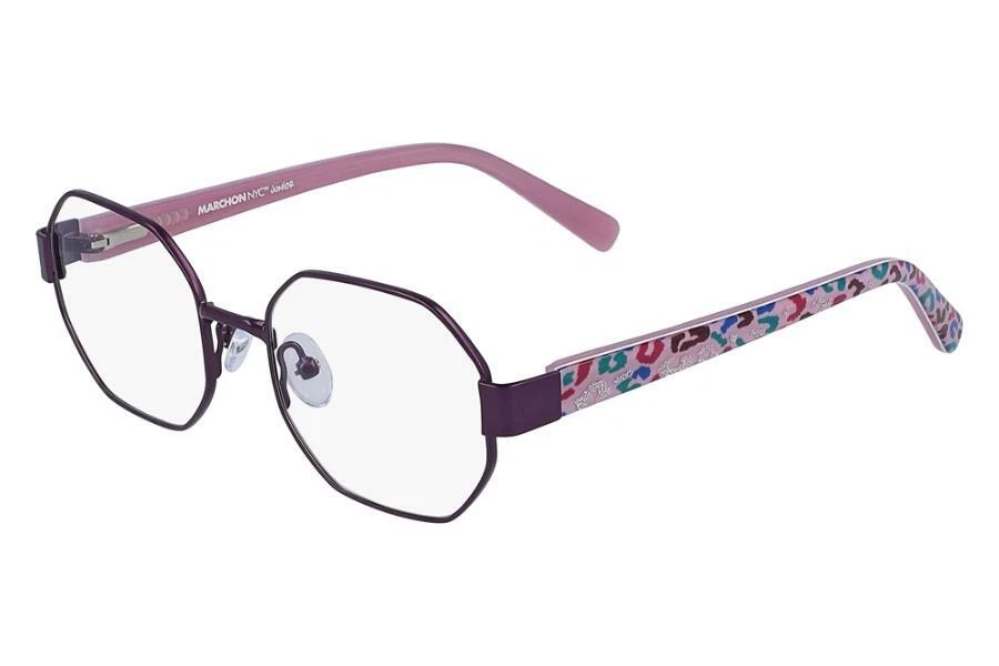 NUEVO MARCHON JR M-7001 505 Ciruela Octágono Anteojos 46mm con Estuche Foto 1 de 1