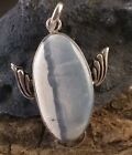 Natural Crezy Lace Agate Gemstone 925 sterling silver Overlay 1PC Pendant pt196