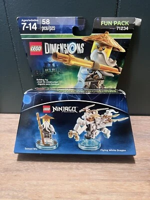 Lego Dimensions Ninjago Sensei Wu Flying White Dragon 58 piezas 71234 Completo Foto 1 de 4