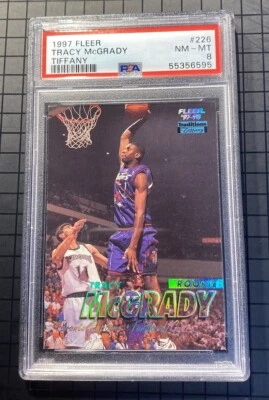 Fleer Tracy McGrady 1997 #226 Tiffany Rookie RC #226 PSA 8 🔥 Super Low Pop Foto 1 de 4