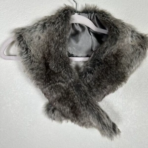 Faux Fur Collar Scarf World Market Satin Lined Mob Wife Luxury Romanticl - Picture 1 of 6