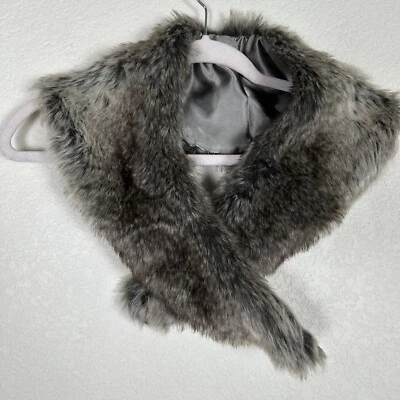 Bufanda cuello piel sintética mercado mundial satinado forrada mafia esposa lujo romántico Foto 1 de 4