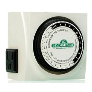 Temporizador analógico 120v salida doble 24 horas conectado a tierra GROW1 - SKU - MARCAS HydroFarm - Imagen 1 de 7