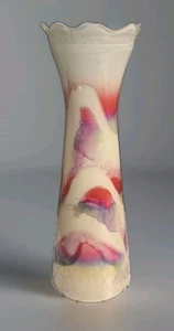 Jarrón vintage Bartlett Collins soplado a mano acuarela multicolor con estuche de vidrio - Imagen 1 de 7