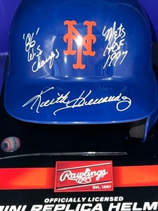 KEITH HERNANDEZ NEW YORK METS DUAL INSCRIBED BECKETT AUTHENTICATED SIGNED MINI - Picture 1 of 3