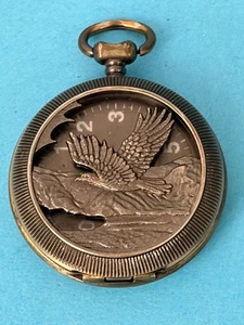 Majestätische Taschenuhr Quarz Jagd Entenszene 4 Teile / Reparatur - Bild 1 von 9