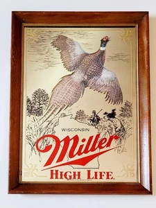 VTG PHEASANT MILLER HIGHLIFE 1ST EDITION SPORTSMAN SERIES 1990'S PICTURE MIRROR - Picture 1 of 4