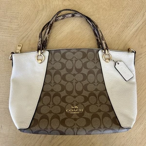 Coach Kacey Women's Satchel Crossbody In Blocked Signature Canvas Missing Strap - Picture 1 of 11