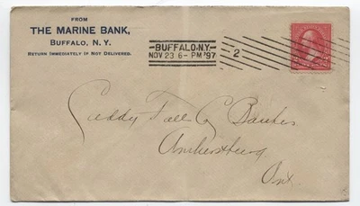 1897 Buffalo NY cover to Canada barry machine cancel [SR.1157] - Image 1 of 3