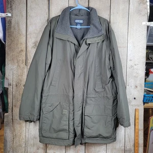 Lands End Squall Parka Mens Large 42-44 Black Polartec Fleece Lined Jacket Coat - Picture 1 of 12