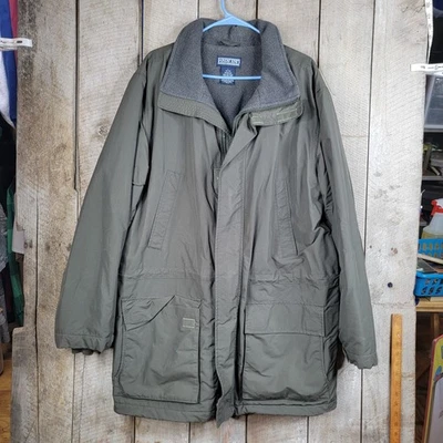 Lands End Squall Parka Mens Large 42-44 Black Polartec Fleece Lined Jacket Coat - Image 1 of 4