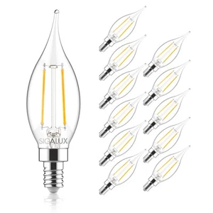 Candelabra LED Light Bulbs Dimmable, E12 40 Watt Chandelier CA10 Flame Tip Ca... - Picture 1 of 7
