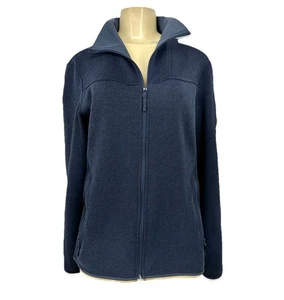 ARC'TERYX Large Women Covert Fleece Knit Full Zip Cardigan Jacket Navy Blue DV2 - Picture 1 of 9