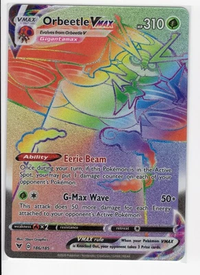 Orbeetle VMAX (Secret) Secret Rare SWSH04: Vivid Voltage 186/185 NM - Image 1 of 2