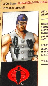 GI JOE Dreadnok BILLY-BOB 2004 Convention Exclusive Joecon Rampage File Card 017 - Bild 1 von 2