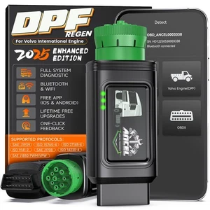 ANCEL HD120 Heavy Duty OBD2 Truck Scanner DPF Regen for Volvo & International - Picture 1 of 9