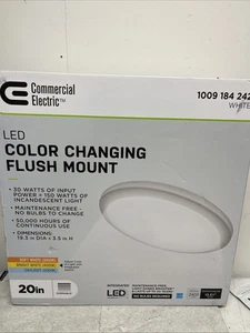 Commercial Electric 20 in. Low Profile LED Flush Mount Round Ceiling Light - Picture 1 of 3