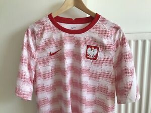 Poland Mens Football Shirt, Nike, Large (L), Training Top, Red/White, Worn Once!