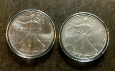 2004 & 2016 American Silver Eagle $ Dollar Coins - 2 Troy Oz Silver - No Reserve