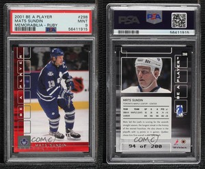 2001-02 ITG Be A Player Memorabilia Ruby /200 Mats Sundin #298 PSA 9 MINT HOF