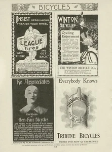 1897 FAHRRAD WERBEDRUCK MULTIJAGD SATTEL - WINTON - TRIBINE - BEN HUR - REIFEN    - Bild 1 von 2