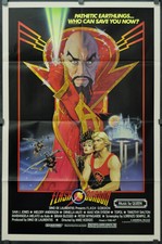 FLASH GORDON 1980 ORIG 27X41 MOVIE POSTER AMSEL ART SAM J. JONES MAX VON SYDOW