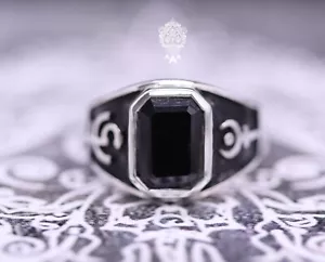 Onyx Hades Persephone Ring Natur Schwarz Onyx Hades Persephone Symbol Silber 925 - Bild 1 von 7
