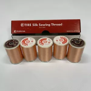 Fujix Ltd. Tire 100% Silk Sewing Thread Number 61 Apricot 5-Pack New Sealed - Picture 1 of 11