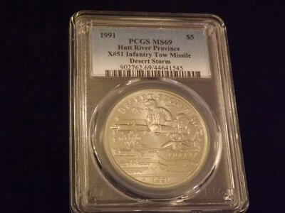1991 $5 Hutt  River Province  Desert Storm  X#51 Infantry Tow Missile PCGS MS 69 - Image 1 of 2