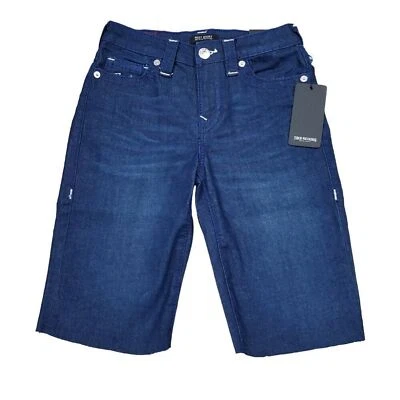Pantalones Cortos Bermudas True Religion Riley Big T Dobladillo Crudo Tiro Medio Lavado Oscuro Talla 27 Foto 1 de 4