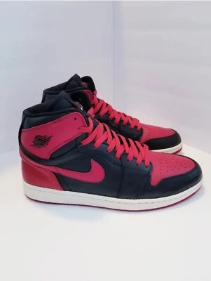 Zapatos retro de colección Jordan Air 1 Hi 2008 para hombre negro/rojo correa criados talla 13 342132-061 Foto 1 de 4